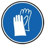 Sinalização Obrigação Protecção Obrigatória das Mãos